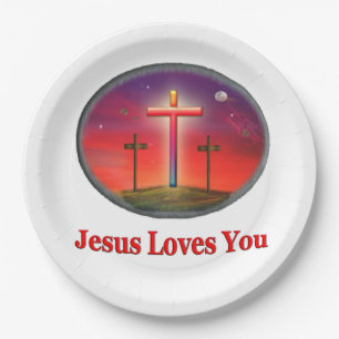 jesus houdt van je papieren bordje