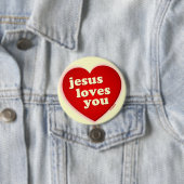 jesus houdt van je Red Heart Button (In situ)