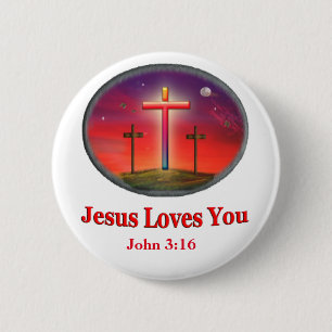 jesus houdt van je ronde button 5,7 cm