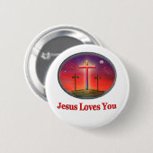 jesus houdt van je ronde button 5,7 cm (Voorkant /achterkant)