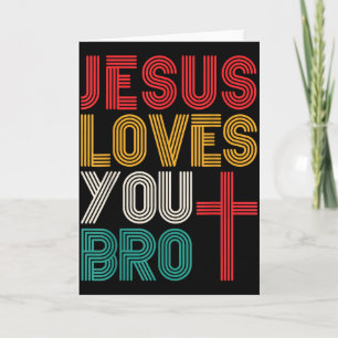 Jesus Houdt Van Jou Bro Christelijk Geloof Retro T Kaart