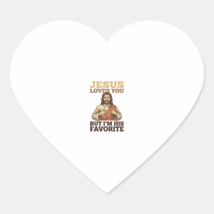 Jesus Houdt Van Jou Grappig Vintage Geloof Shirt O Hart Sticker