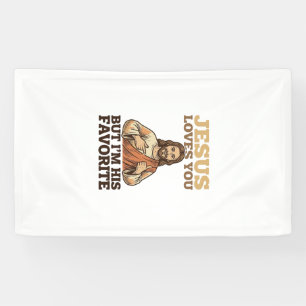 Jesus Houdt Van Jou Grappig Vintage Geloof Shirt O Spandoek