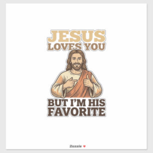 Jesus Houdt Van Jou Grappig Vintage Geloof Shirt O Sticker