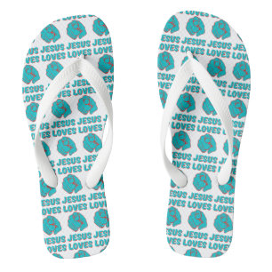 Jesus Houdt van Jou Op Maat Gemaakte Unisex Teenslippers