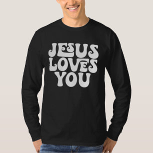 Jesus Houdt Van Jou Retro Vintage Stijl Grafisch H T-shirt