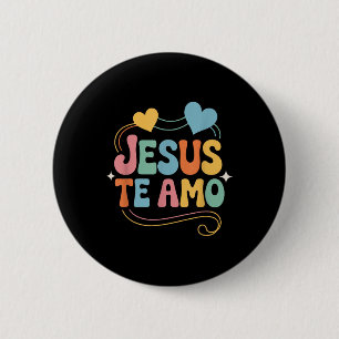Jesus houdt van jou Spaanse inspirerende liefdevol Ronde Button 5,7 Cm
