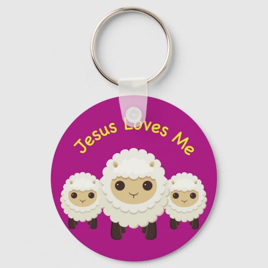 Jesus houdt van me Cross herder Sleutelhanger (Voorkant)