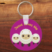 Jesus houdt van me Cross herder Sleutelhanger (Voorkant)
