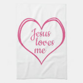 JESUS HOUDT VAN ME in het hart Theedoek (Verticaal)