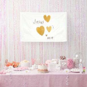 Jesus houdt van mij Banner Groot Bord modern