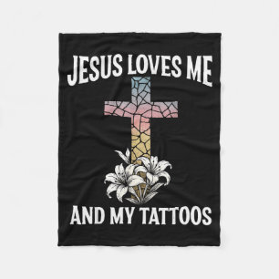 Jesus houdt van mij en mijn tatoeages _1 fleece deken