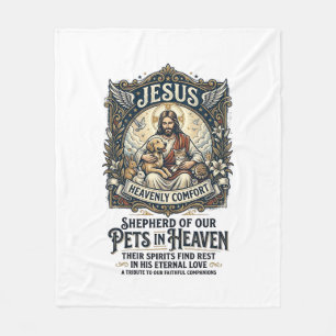Jesus huisdier herdenking herinnering T-shirt chri Fleece Deken