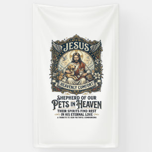 Jesus huisdier herdenking herinnering T-shirt chri Spandoek