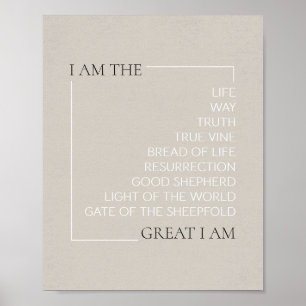 Jesus "I Am" Uitspraken - Bible Wall Art Poster