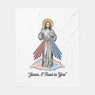 Jesus Ik Vertrouw Op Jou Vintage Gravure Shirt Ont Fleece Deken