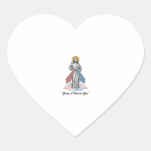 Jesus Ik Vertrouw Op Jou Vintage Gravure Shirt Ont Hart Sticker