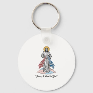 Jesus Ik Vertrouw Op Jou Vintage Gravure Shirt Ont Sleutelhanger