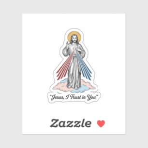 Jesus Ik Vertrouw Op Jou Vintage Gravure Shirt Ont Sticker