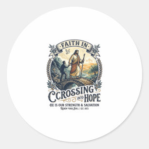 Jesus immigratie opnieuw beginnen met moed shirt C Ronde Sticker