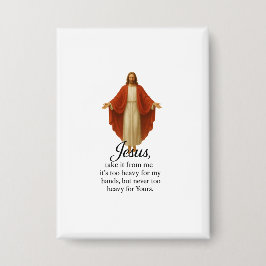 Jesus in Red and White Button