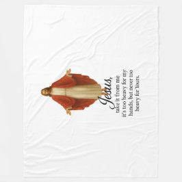 Jesus in Red and White Fleece Deken