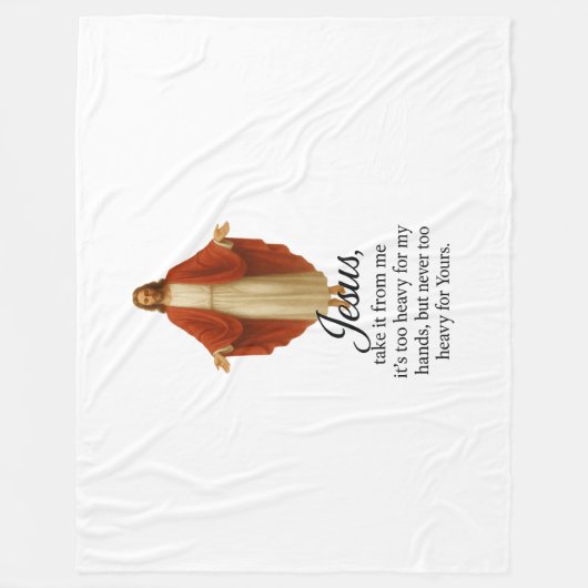 Jesus in Red and White Fleece Deken (Voorkant)