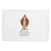 Jesus in Red and White Kussensloop (Achterkant)