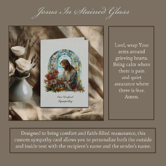 Jesus In Stained Glass Sympathy Kaart