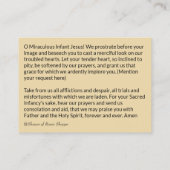 Jésus infantile de carte sainte de Prague (Dos)