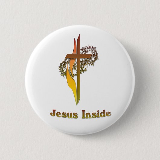 Jesus Inside Ronde Button 5,7 Cm (Voorkant)