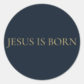 JESUS IS BORN – Navy Minimal Christmas Sticker  (Devant)