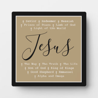 "Jesus is" Christian faith tabletop based Fotoplaat
