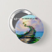 JESUS IS DE CHEMIN, DIE MENT... RONDE BUTTON 5,7 CM (Voorkant /achterkant)