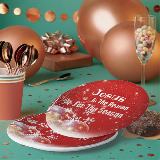 Jesus is de reden Kerstmis Papieren bord 23cm