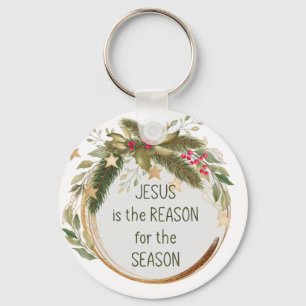 Jesus is de reden van het kerstseizoen sleutelhanger