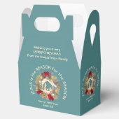 JESUS IS DE REDEN VOOR Blauwgroen kerstfeestdoos Bedankdoosjes (Geopend)