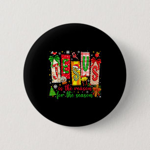 Jesus Is De Reden Voor Het Seizoen Christelijk Chr Ronde Button 5,7 Cm