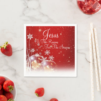 Jesus Is De Reden Voor Het Seizoen Kerstmis Rood Servet