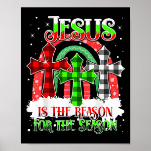 Jesus Is De Reden Voor Het Seizoen Regenboog Kerst Poster
