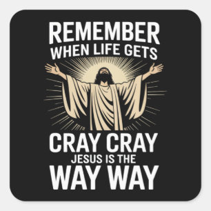 Jesus Is De Weg Kerstmis Grappig Geloof Religieus Vierkante Sticker