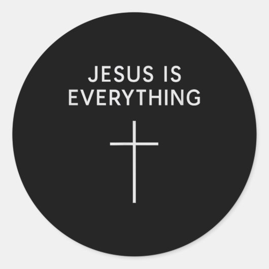 Jesus Is Everything Minimal Cross Christian Faith Ronde Sticker (Voorkant)