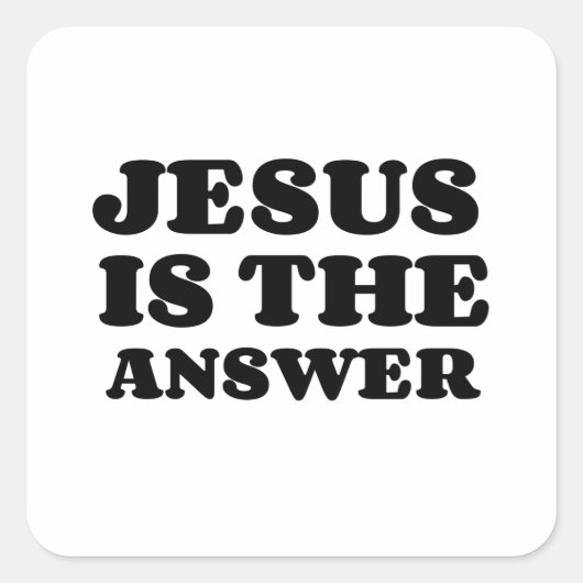 JESUS IS HET ANTWOORD VIERKANTE STICKER (Voorkant)