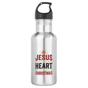 Jesus is het hart van Kerstmis Vintage T-shirt Waterfles
