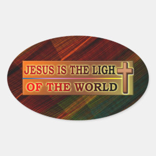 JESUS IS HET LICHT OVALE STICKER