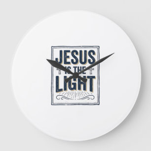 Jesus Is Het Licht Vintage Christelijk T-shirt Grote Klok