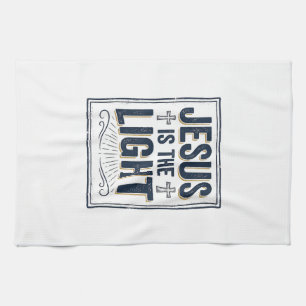 Jesus Is Het Licht Vintage Christelijk T-Shirt Theedoek