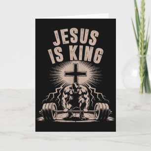 Jesus Is King Barbell Kruis Funny Christelijke Wor Kaart