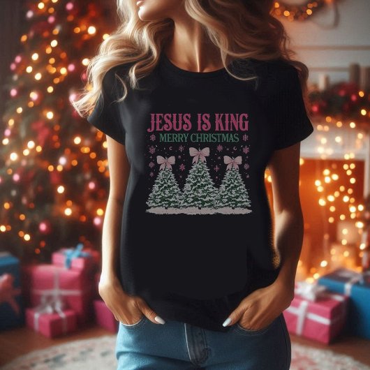 Jesus Is King Black T- shirt Vrouwenkerst