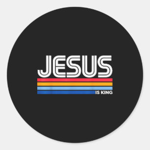 Jesus Is King Christelijk Kruis God Gelofte Bijbel Ronde Sticker